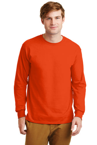 gildan ultra cotton long sleeve t-shirt orange