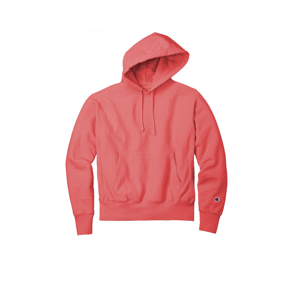champion adult garment dyed hoodie coral craze
