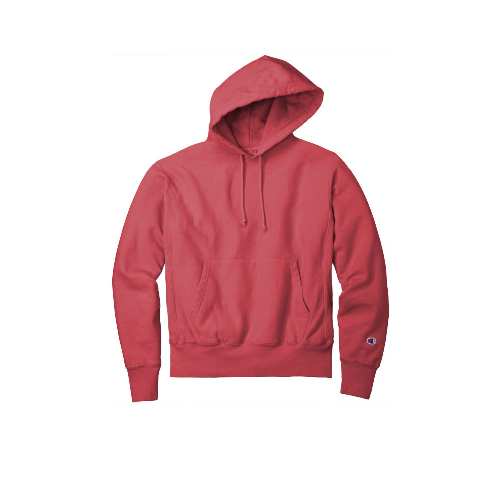 champion adult garment dyed hoodie crimson
