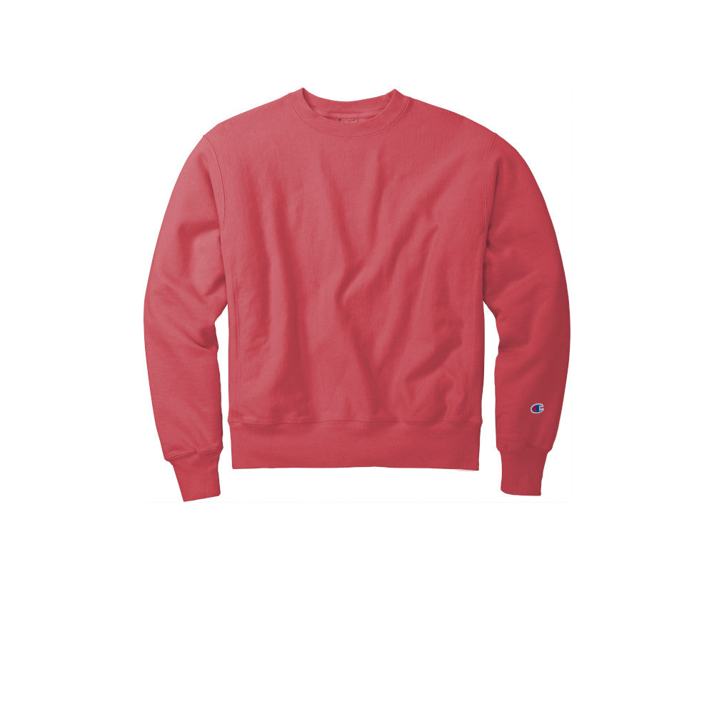 champion adult garment dyed crewneck sweatshirt crimson