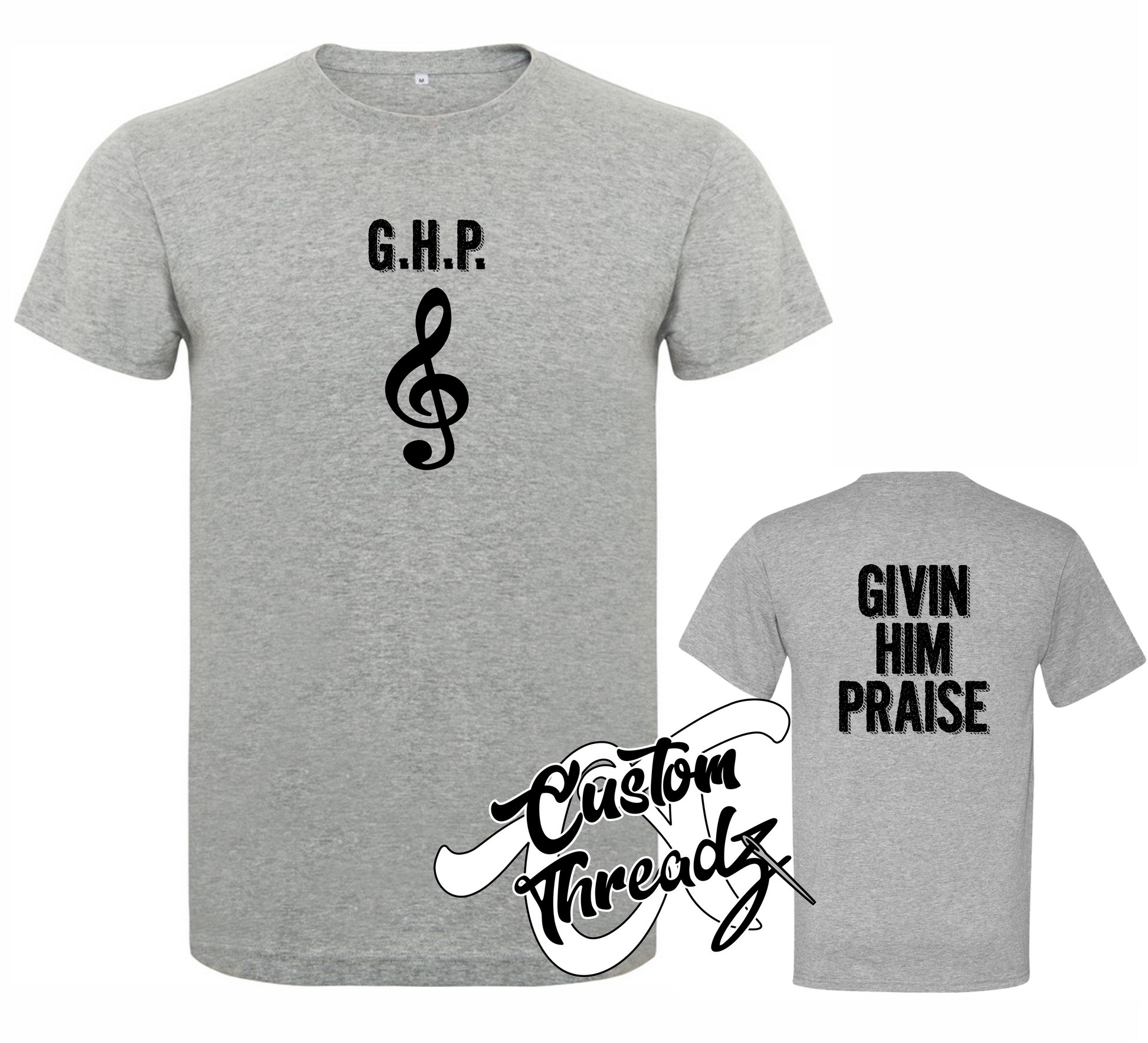 giving him praise music note DTG printed design athletic heather tee