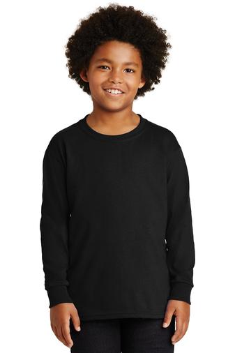 gildan ultra cotton youth long sleeve t-shirt black