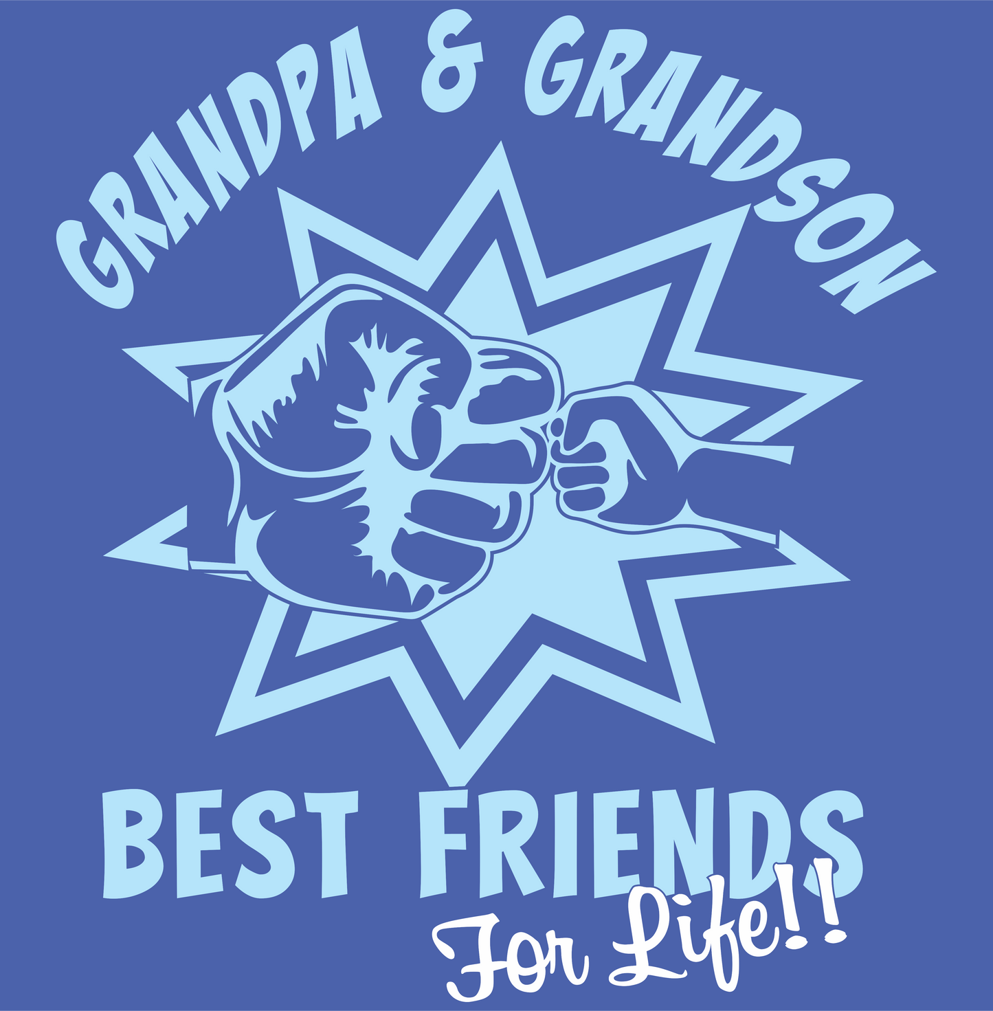 grandpa and grandson best friends fist pound DTG design graphic