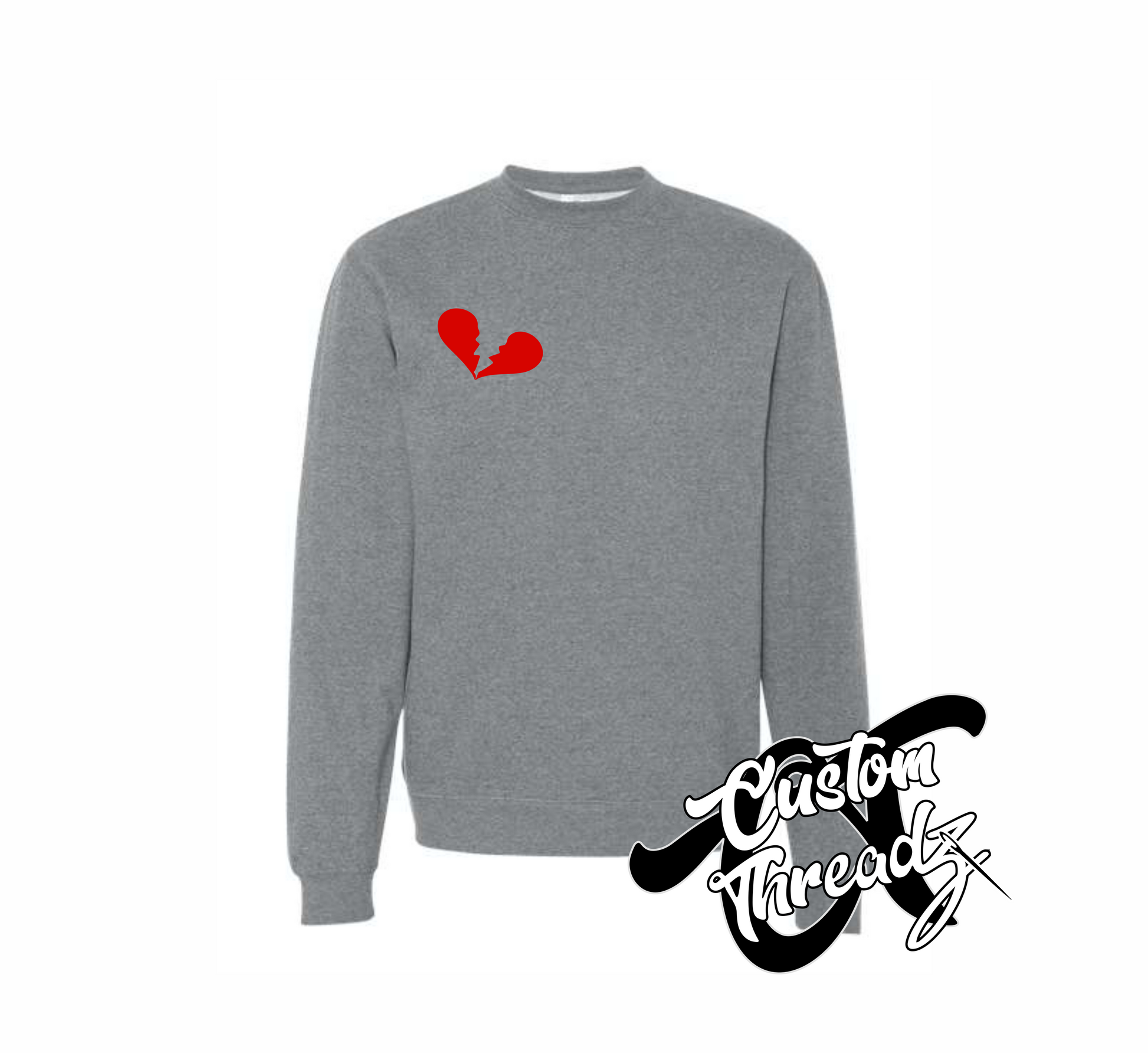 Heart printed crewneck sweatshirt