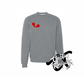 gunmetal grey crewneck sweatshirt with broken heart heartbreaker DTG printed design