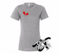 athletic heather grey womens tee with heartbreaker broken heart DTG printed design