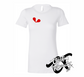 white womens tee with heartbreaker broken heart DTG printed design