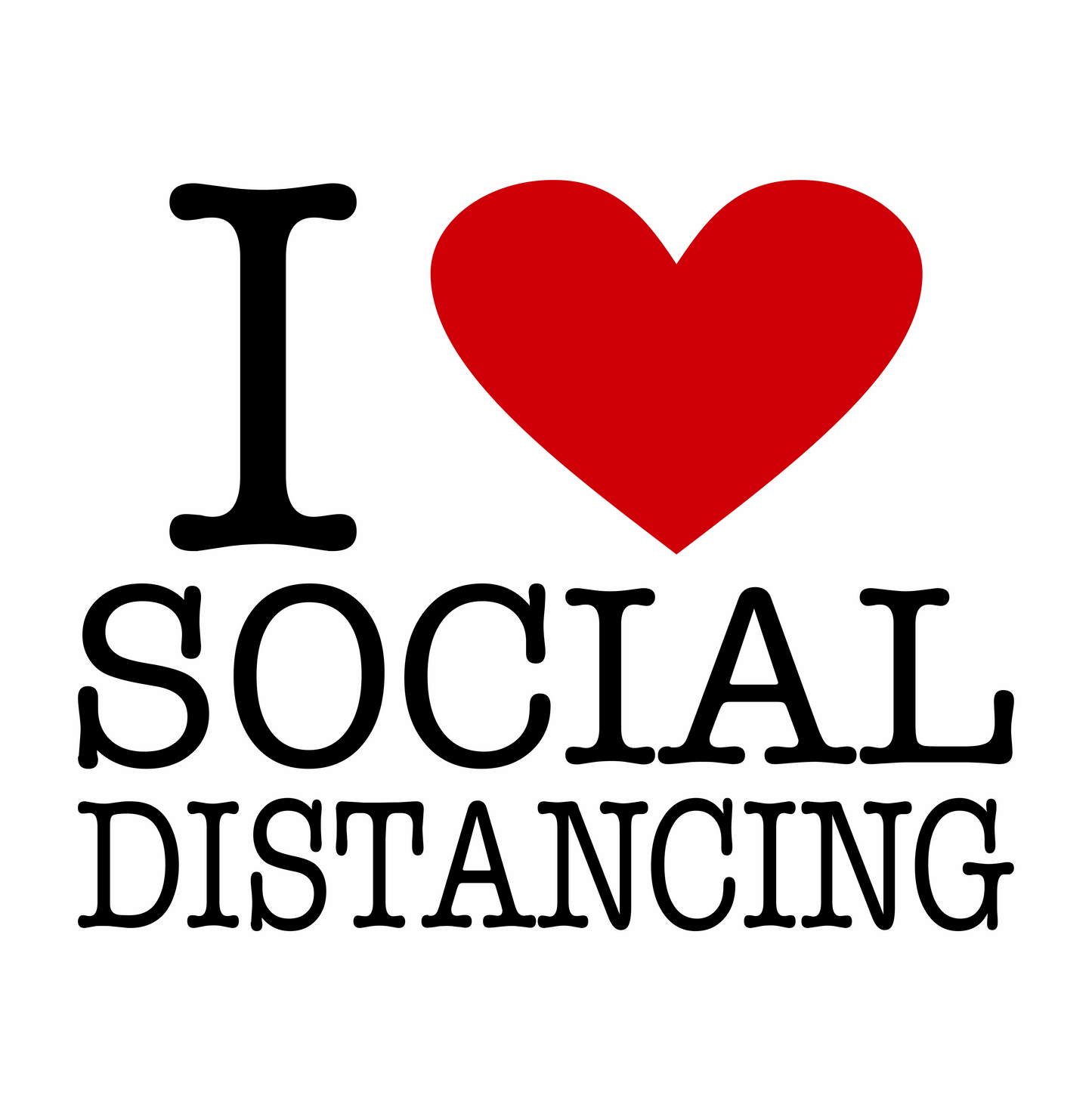 i heart social distancing DTG design graphic