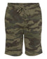 independent trading co fleece shorts forest camo