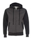 independent trading co heavyweight varsity full zip hoodie charcoal heather black
