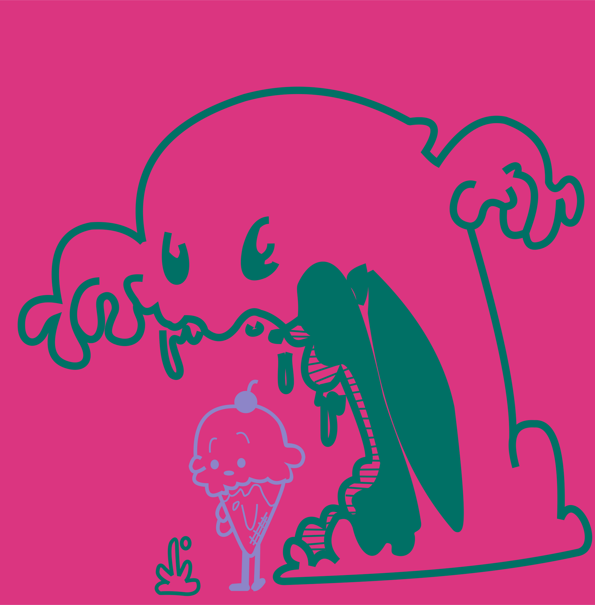 ice cream you scream ice cream monster DTG design graphic front