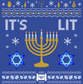 its lit hanukkah christmas sweater style DTG design graphic