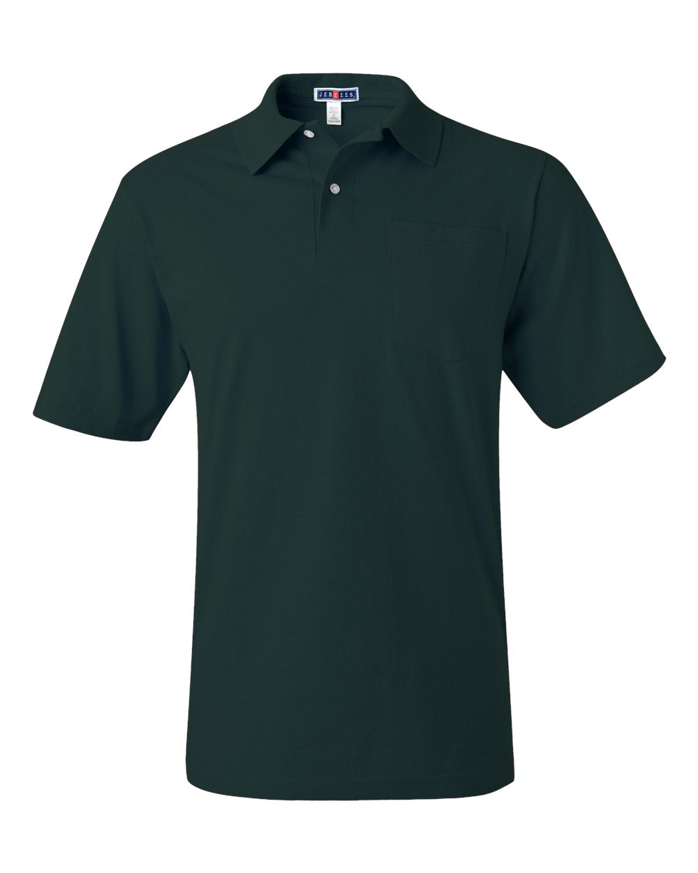 jerzees pocket polo forest green