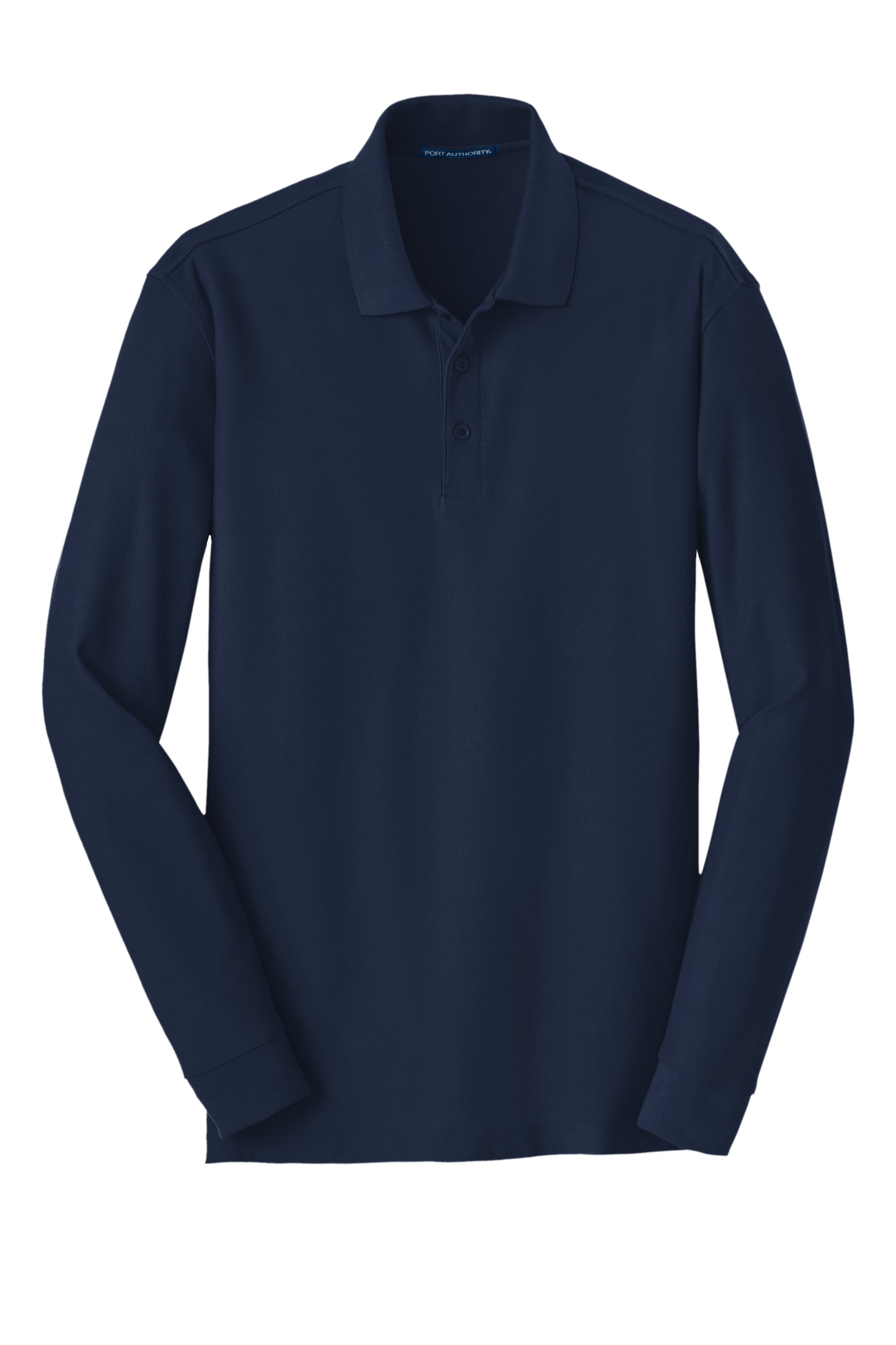 port authority core classic long sleeve pique polo river blue navy