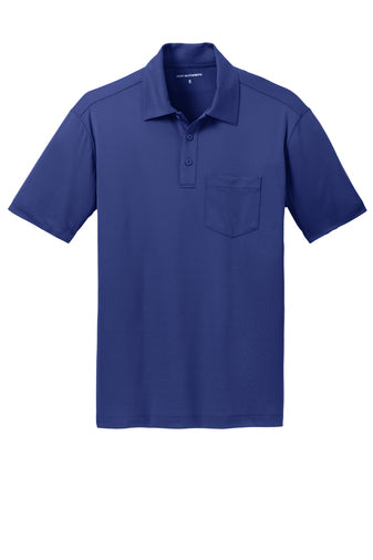 port authority silk touch pocket polo royal