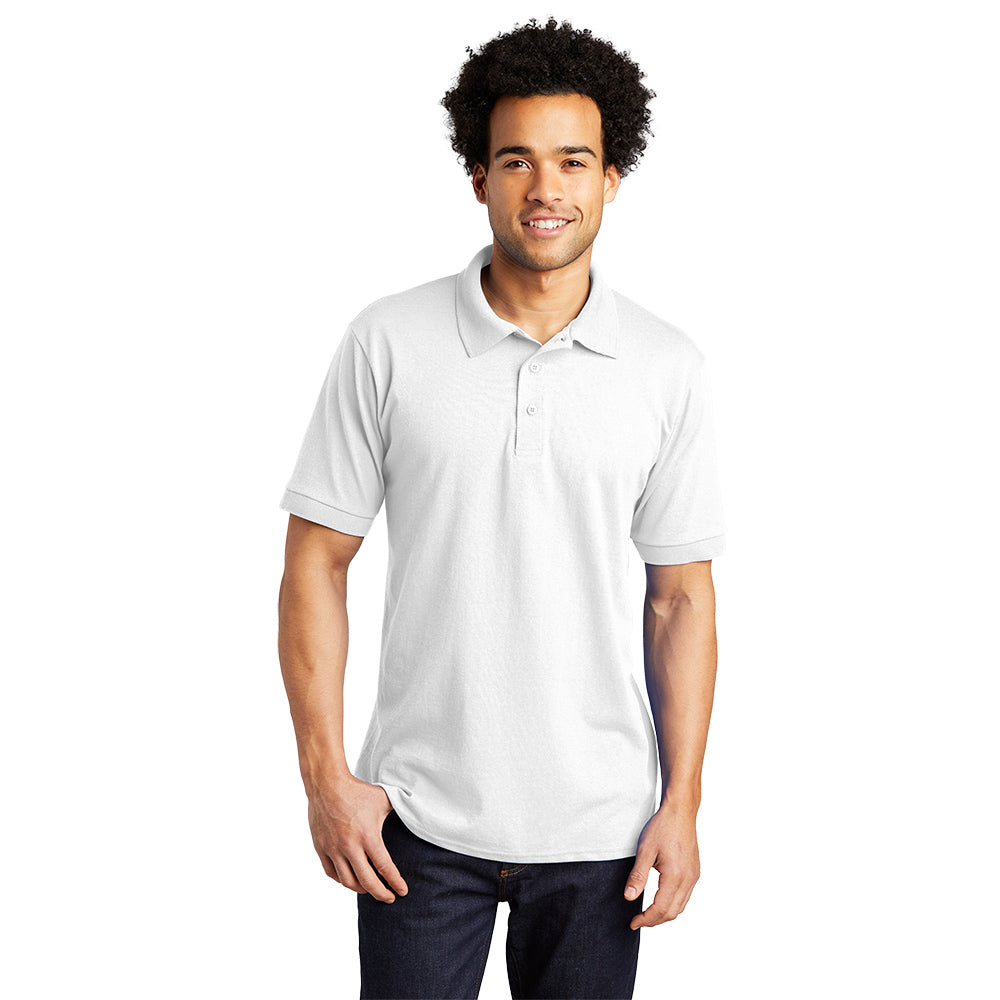 male model wearing port & company tall knit polo in white