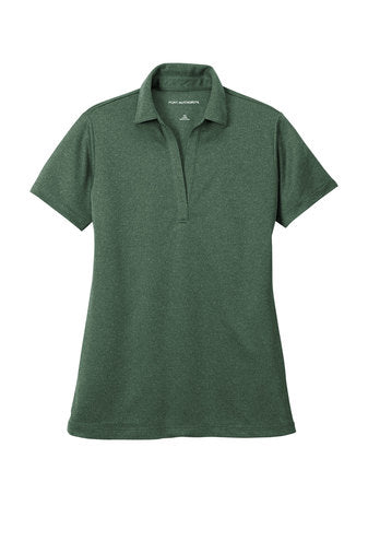 port authority womens heathered silk touch polo green glen heather