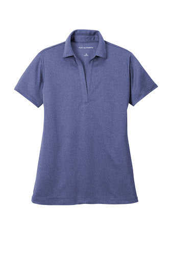 port authority womens heathered silk touch polo royal heather