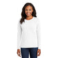 port & company womens cotton long sleeve t-shirt white