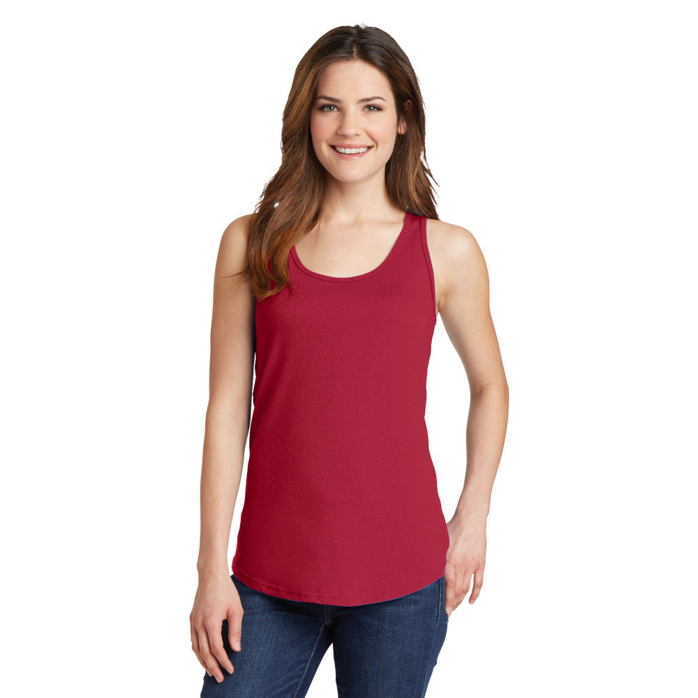 port & company womens cotton tank top red