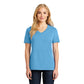 port & company womens cotton v-neck t-shirt aquatic blue