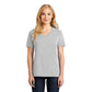 port & company womens cotton v-neck t-shirt ash