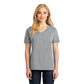 port & company womens cotton v-neck t-shirt athletic heather