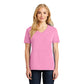 port & company womens cotton v-neck t-shirt candy pink