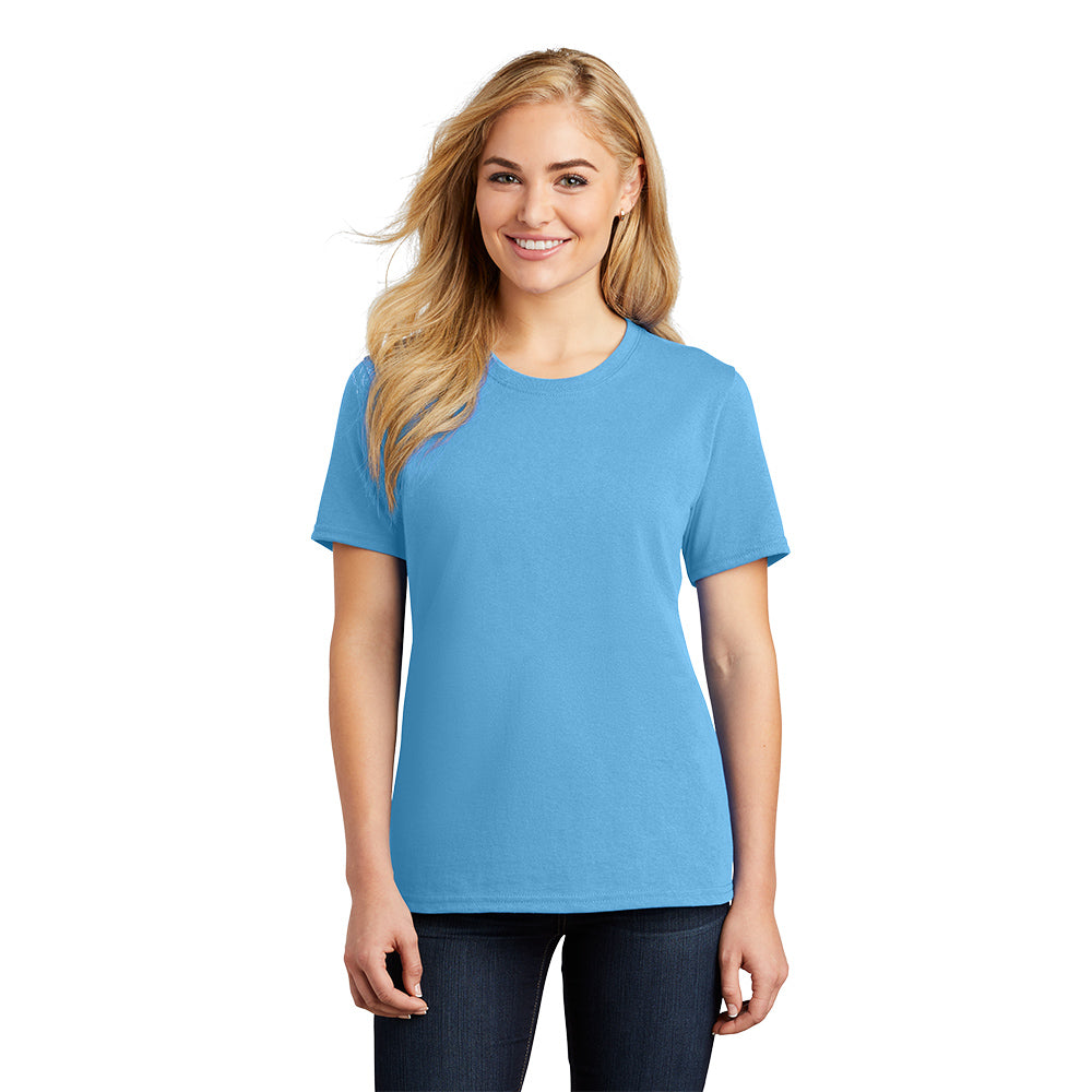 port & company womens cotton t-shirt aquatic blue