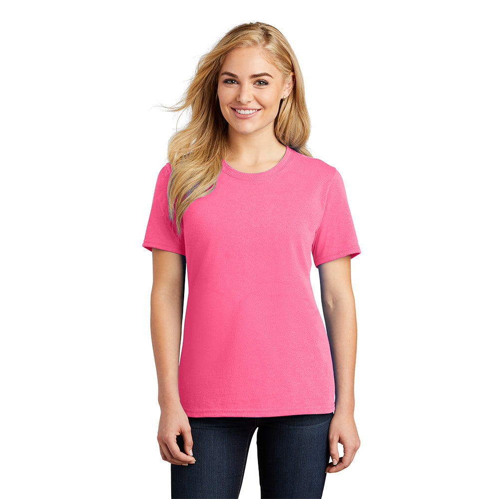 port & company womens cotton t-shirt neon pink
