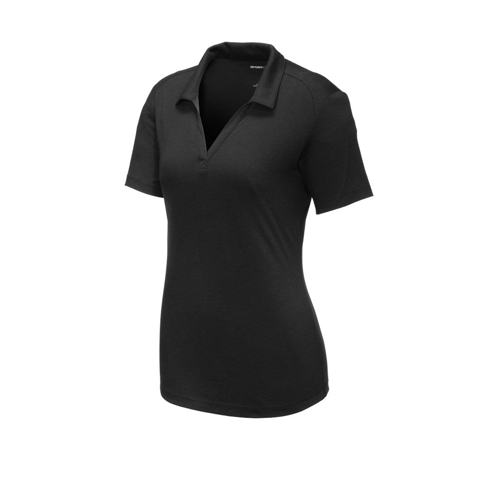 sport-tek womens triblend wicking polo black