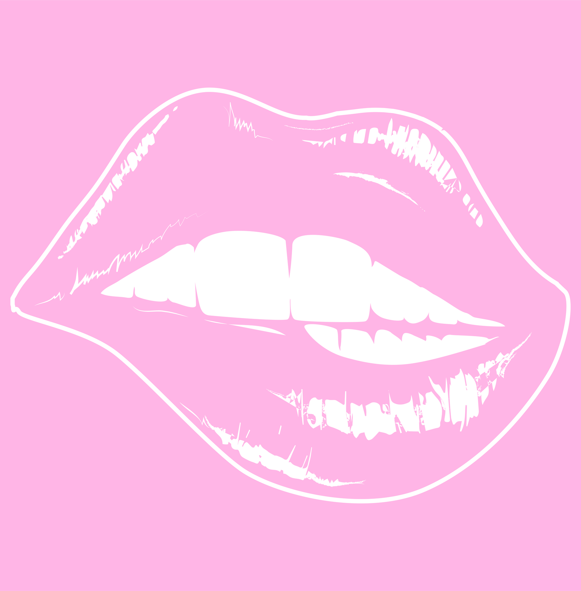 lips biting bottom lip DTG design graphic