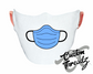white face mask with blue surgical face mask DTG printed design
