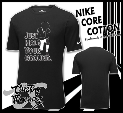 black tee with colin kaepernick kneeling hold your ground nike DTG printed design