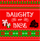 naughty or nice christmas style sweater DTG design graphic