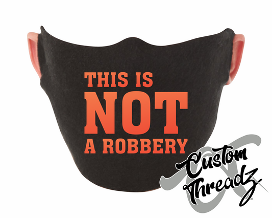 black face mask burglar printed design
