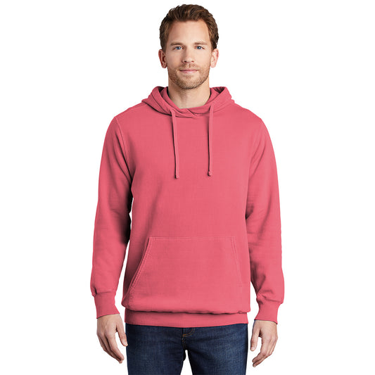 port & company pigment-dyed hooded pullover fruit punch