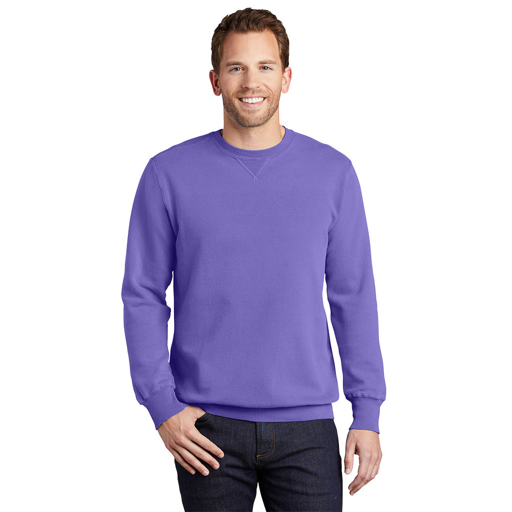 port & company pigment-dyed crewneck sweatshirt amethyst purple