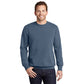 port & company pigment-dyed crewneck sweatshirt denim blue