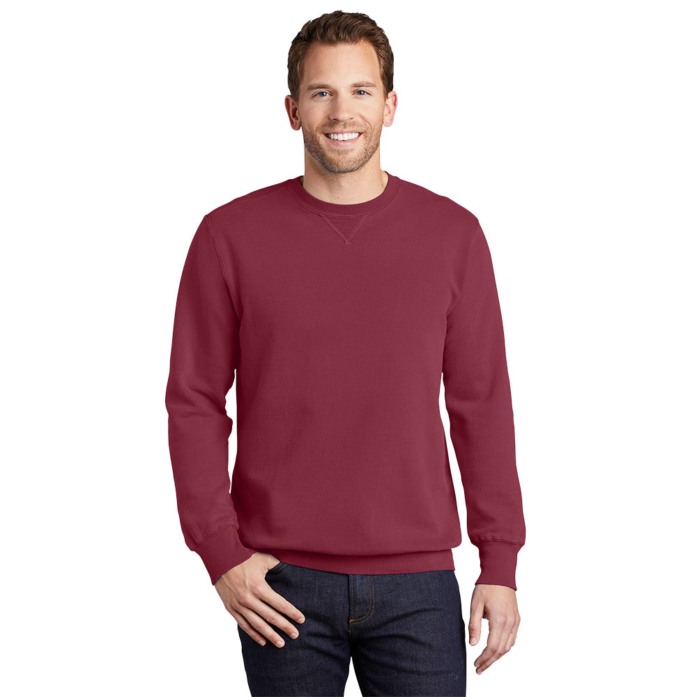 port & company pigment-dyed crewneck sweatshirt merlot