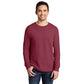 port & company unisex pigment-dyed long sleeve tee merlot red