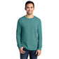 port & company unisex pigment-dyed long sleeve tee peacock blue green