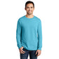 port & company unisex pigment-dyed long sleeve tee tidal wave blue
