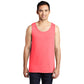 port & company unisex pigment-dyed tank top neon coral