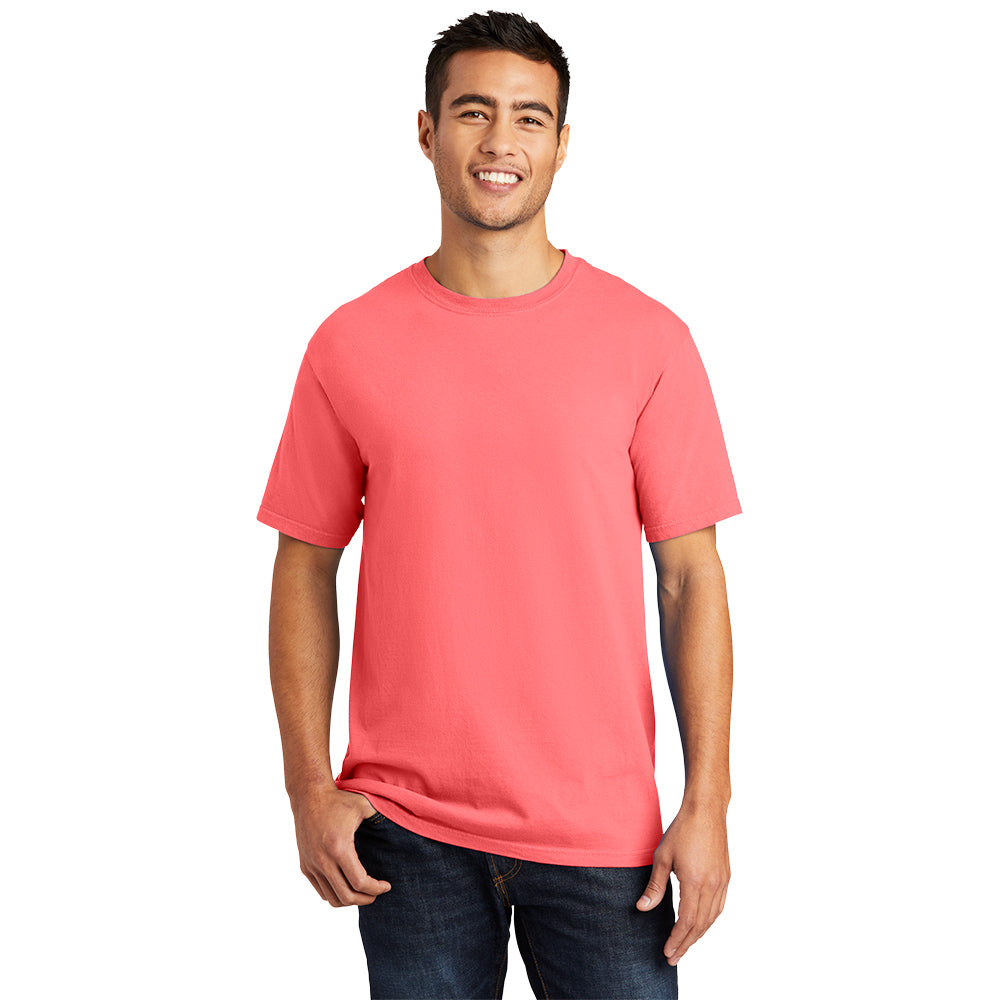 port & company unisex pigment-dyed tee neon coral