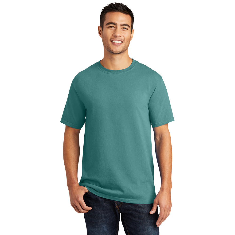 port & company unisex pigment-dyed tee peacock blue green