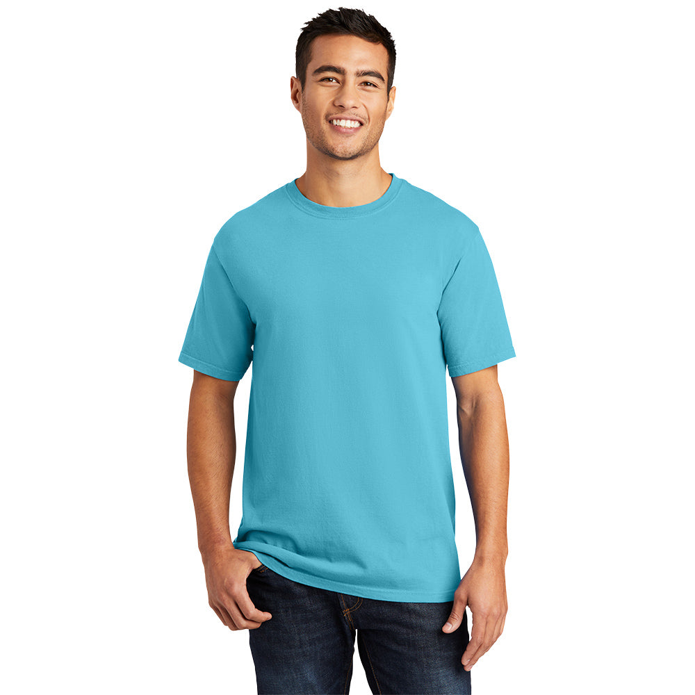 port & company unisex pigment-dyed tee tidal wave blue