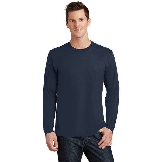 port & company fan favorite ring spun cotton long sleeve tee deep navy