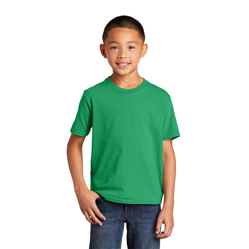 port & company youth fan favorite ring spun cotton tee athletic kelly green