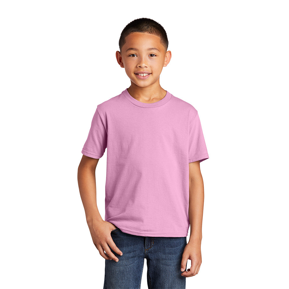 port & company youth fan favorite ring spun cotton tee candy pink